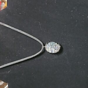 12 in necklace. with Blue agate charm